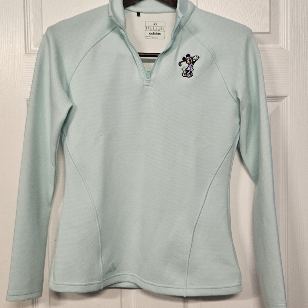 Adidas Disney Minie Mouse Blue Mint Long Sleeve Women's Golf Top
